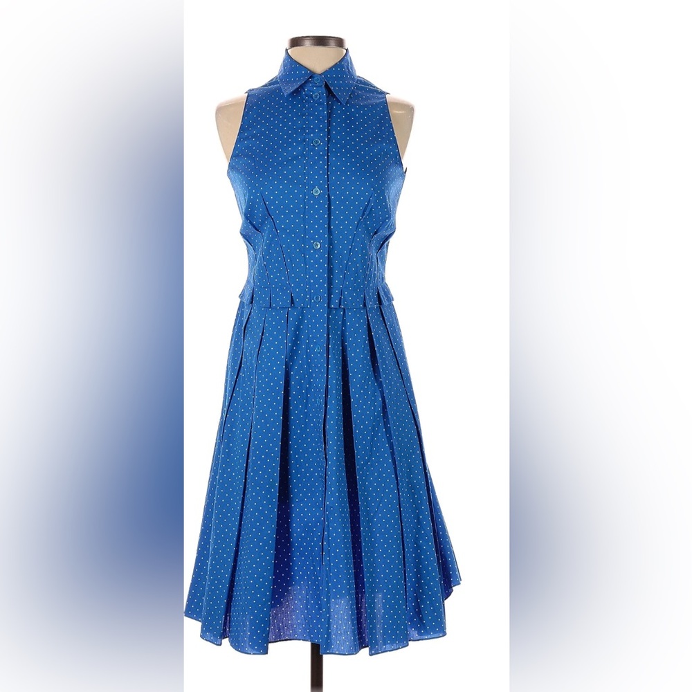 Michael Kors Collection Blue Polka dot cotton dress